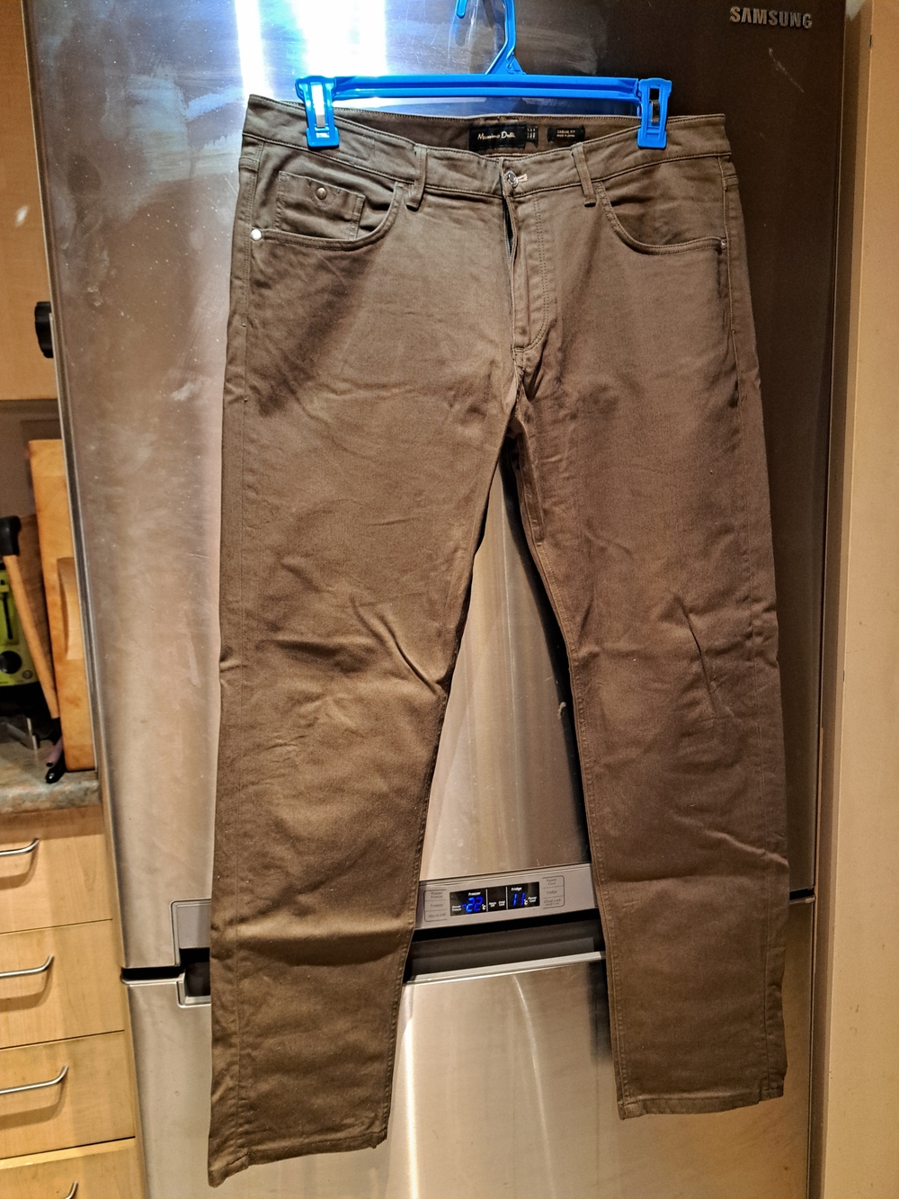 Massimo Dutti Olive Brown Slim Jeans